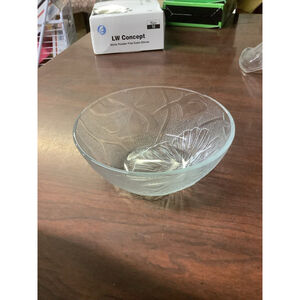 KIG Indonesia Hibiscus Clear Pattern Clear Glass Bowl 4 3/4”